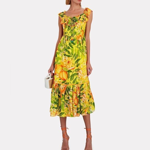 FARM Rio Tangerine Midi Dress NWT - Picture 14 of 16